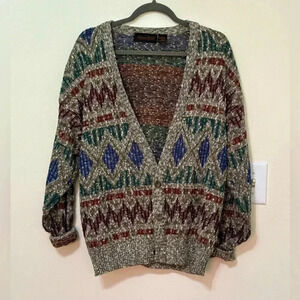 Michael Gerald Vintage Multicolor Cardigan Sweater